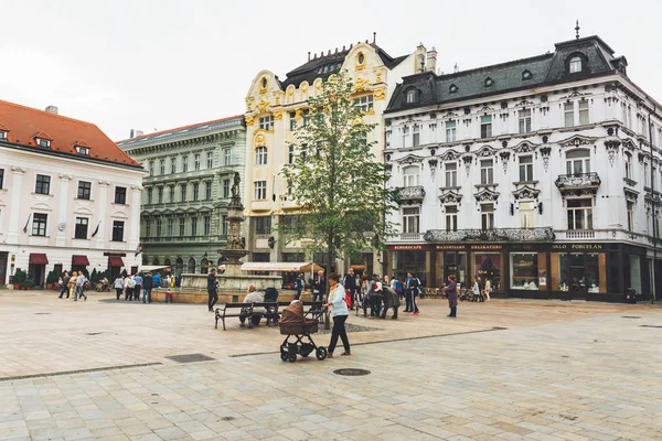 Bratislava Slovakia September 2016 Hlavne Namestie Square Literally Main Square — Stock Photo, Image