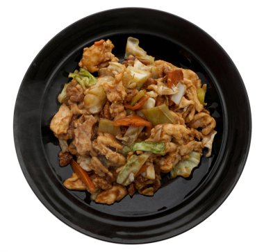 Çin yemeği. Ceviz ve sebze ile tavuk