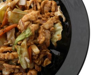 Çin yemeği. Chichen soya sosu ve sebze