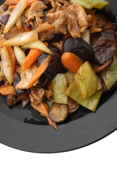 Chinese food. Fried mushrooms with vegetables — Stock Photo, Image