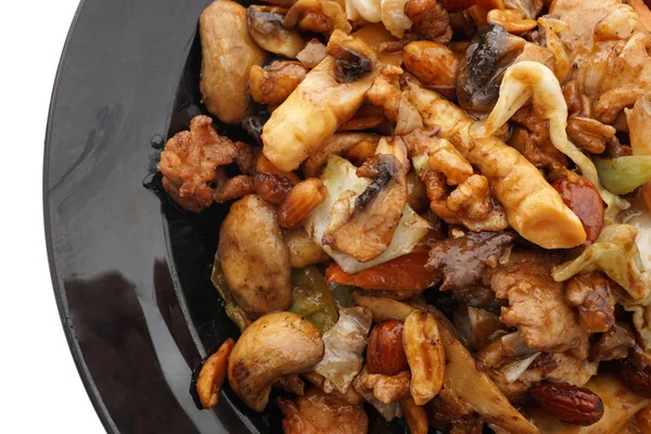 Kinesisk mat. Kyckling fläsk- och kalvkött med grönsaker — Stockfoto