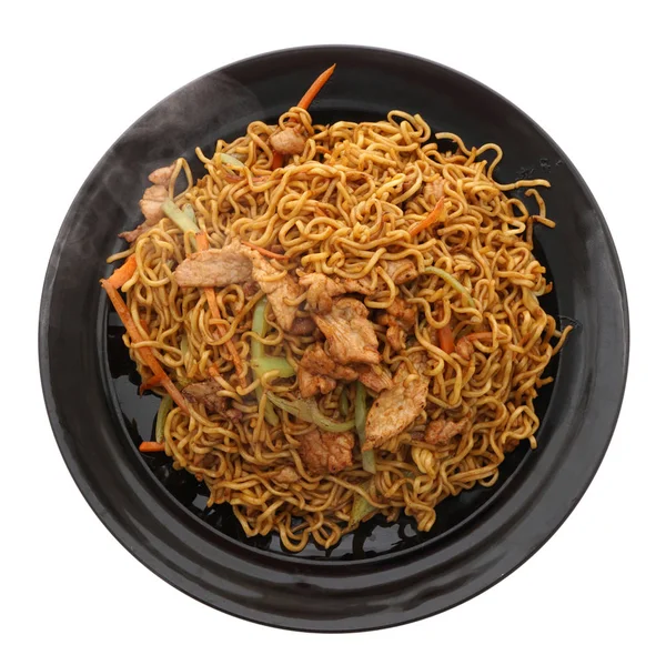 Kínai élelmiszer. Tészta csirke, sertés, borjú — Stock Fotó