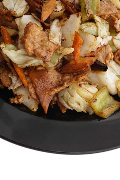 Китайская еда. Горячая свинина с овощами — стоковое фото