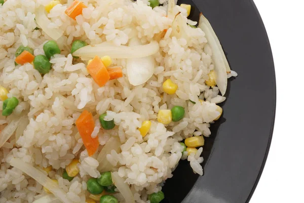 Китайська кухня. Рис з цибулею та овочами — стокове фото