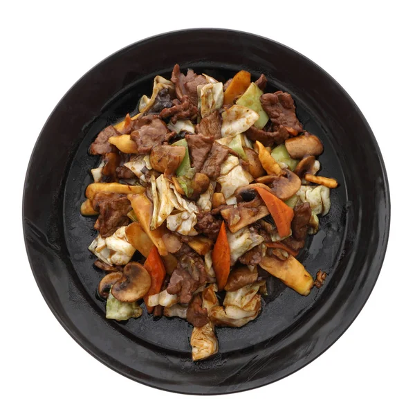 Čínské jídlo. Telecí maso se zeleninou — Stock fotografie