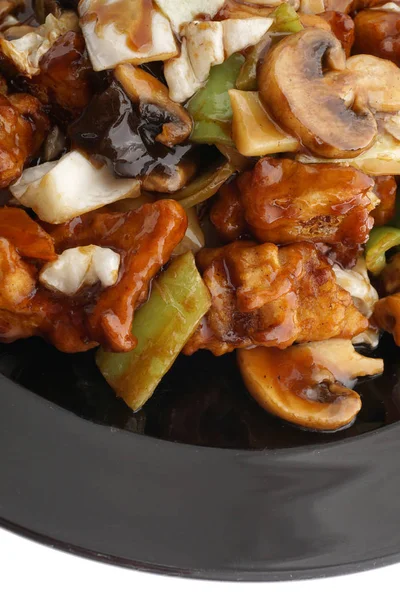 Chinees eten. Chichen in sojasaus en groenten — Stockfoto