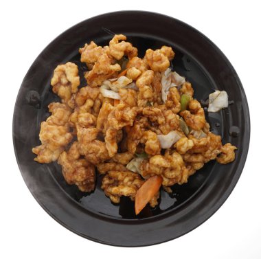 Çin yemeği. Chichen soya sosu ve sebze