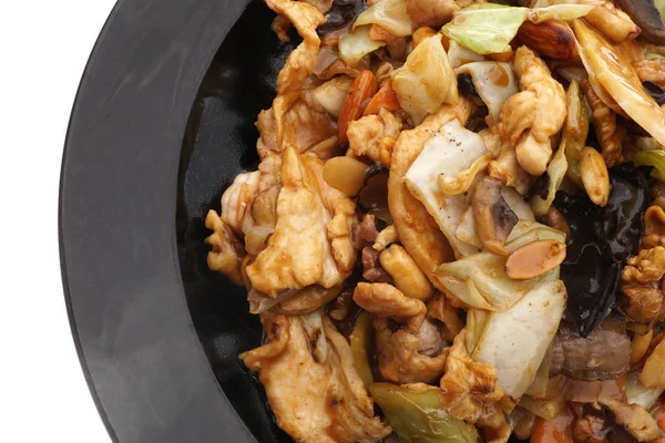 Çin yemeği. Tavuk domuz eti ve sebze ile Dana