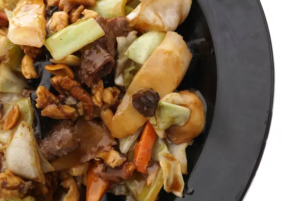 Çin yemeği. Tavuk domuz eti ve sebze ile Dana — Stok fotoğraf