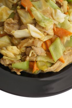 Çin yemeği. Sebze ve Köri soslu domuz eti