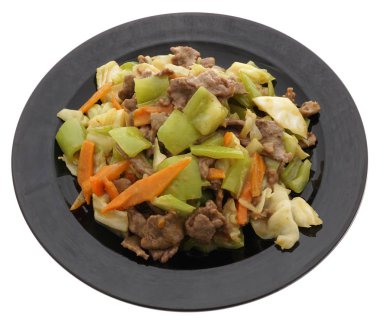 Çin yemeği. Köri ve sebze ile Dana