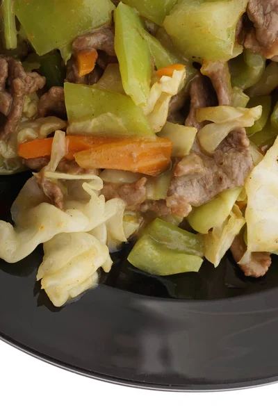 Китайська кухня. Телятина з каррі і овочів — стокове фото