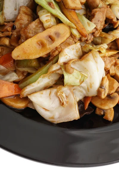 Китайська кухня. Свинини з овочами — стокове фото