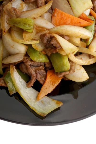 Chinees eten. Kalfsvlees met uien en groenten — Stockfoto