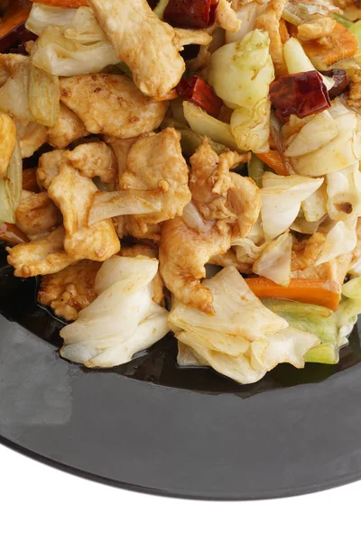 Čínské jídlo. Sladkokyselé kuře se zeleninou — Stock fotografie