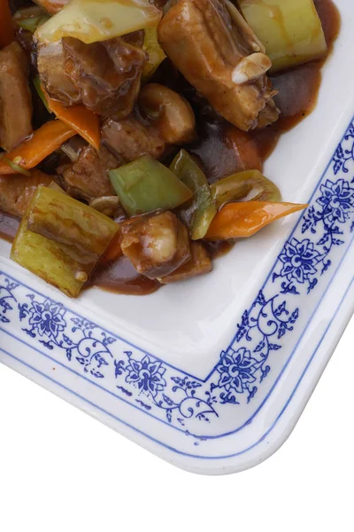 Китайська кухня. Китайська кухня. Свинячі ребра в соусі — стокове фото