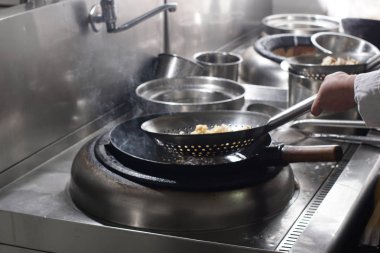 Çin gıda hazırlama çalışma şefi yakın çekim