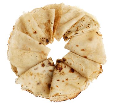 taze pişmiş haddelenmiş blinis veya izole krep