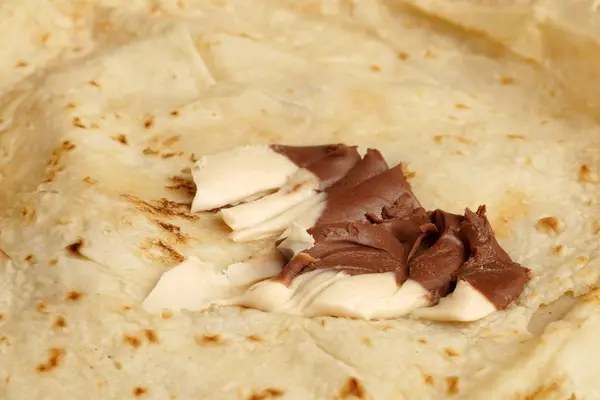 Freshly baked blinis or crepes close up — Stock Photo, Image