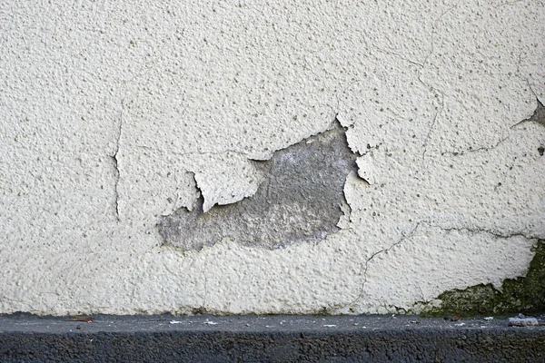 Grunge Áspero Pared Yeso Viejo Ronca Con Parte Pintada Lugar Fotos de stock libres de derechos