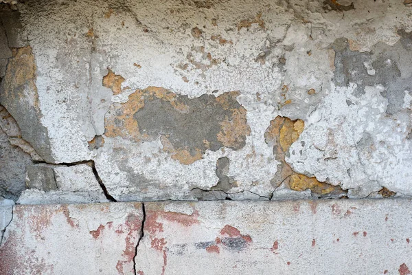 Грязная Старая Покрашенная Штукатурка Смесью Сломанного Камня Гравия Песка Цемента — стоковое фото