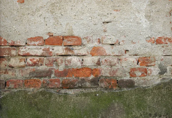 Part Brick Wall Covered Plaster Painted — Stock Photo, Image
