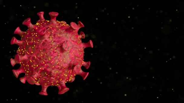 現実的なコロナウイルスだ Covid 危険性のあるインフルエンザやパンデミックの背後にあるコロナウイルスの理由の3Dイラスト 危険な感染症を世界中に — ストック動画