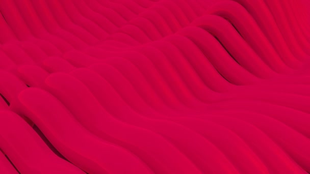 Boyutlu Kırmızı Renkli Boru Dalgalanması Arkaplanı Şeritlerin Gelecekteki Deseni Soyut Stok Video