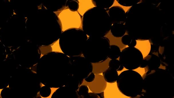 Минимальное Светящиеся Шары Абстрактный Фон Неоновые Движущиеся Сферы Анимированный Фон — стоковое видео