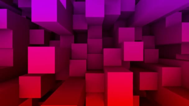 Минималистский Кубический Геометрический Абстрактный Фон Красный Фиолетовый Минимальный Шаблон Абстрактной — стоковое видео