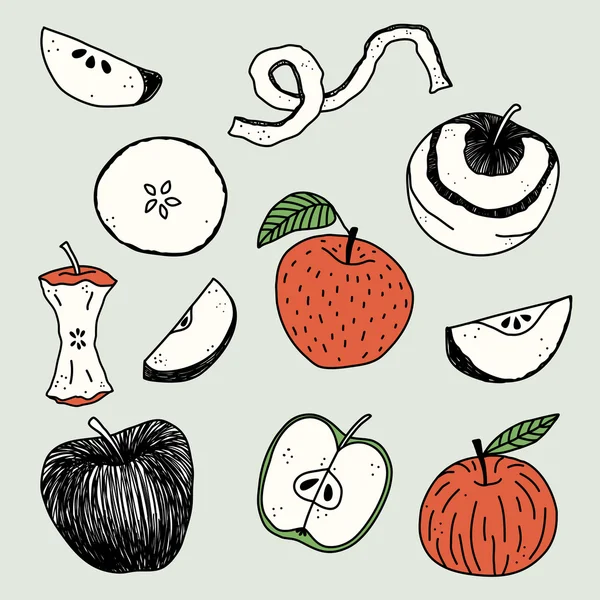 Manzana ilustración vector dibujado a mano — Vector de stock