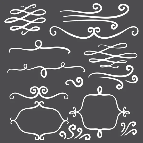 Süsleri elle çizilmiş karalamalar bukleler swirls