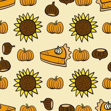 Şükran Günü güz güz karalaması kusursuz tekrar deseni