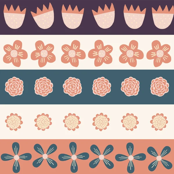 Pastel Retro Flor Sin Costura Repetición Patrón Baldosas Ideal Para — Vector de stock