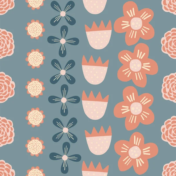 Pastel retro çiçeği. Duvar kâğıdı, arkaplan, başyazı, yüzey deseni tasarımı, tekstil, kumaş, ev eşyaları ve daha fazlası için kusursuz tekrar desenli fayanslar..