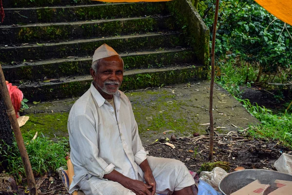 Stock Photo Age Group Indian Man Wearing White Shirt Pant — ストック写真