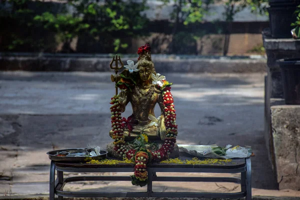 Antigua Estatua Cobre Del Señor Shiva Trinidad Hindú —  Fotos de Stock
