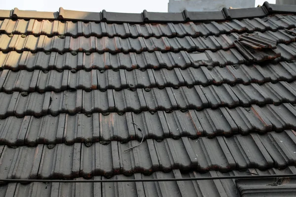 House Old Village Covered Clay Made Roof Tiles — Stock Photo, Image