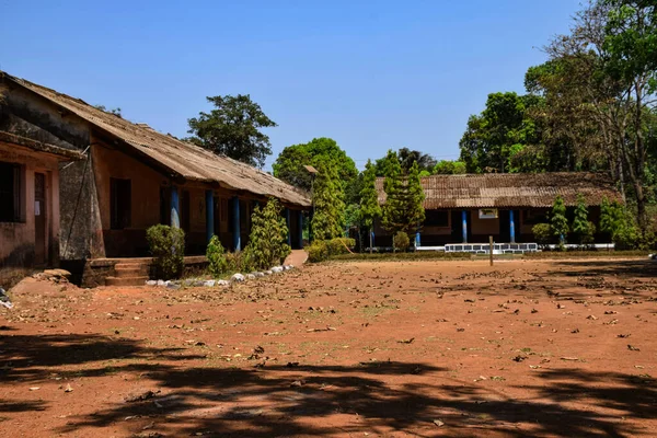Construction Une École Primaire Dans Village Indien — Photo