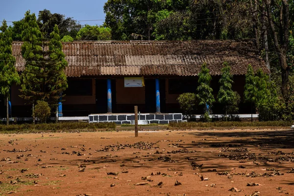 Construction Une École Primaire Dans Village Indien — Photo