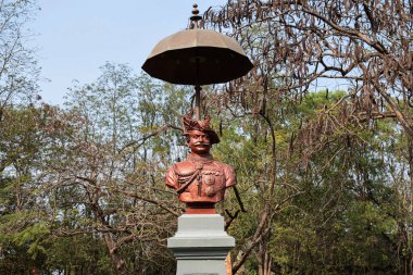 Kolhapur, Maharashtra / India - 20 Mayıs 2019; Büyük Martha savaşçısının heykeli