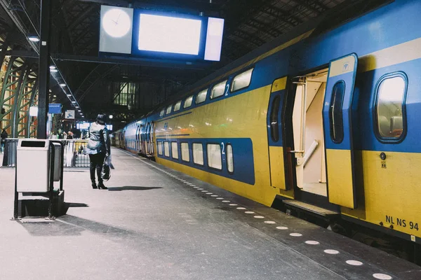 Sarı Çift katlı tren mavi