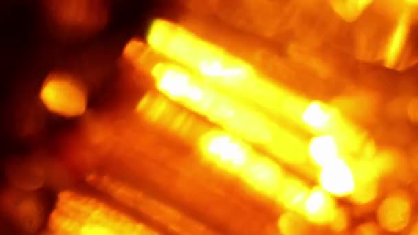 Безшовна петля м'яких фокусованих помаранчевих світлодіодних ліхтарів блимає — стокове відео