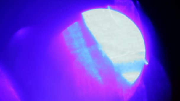 Primo Piano Estremo Luci Led Colorate Focalizzate Morbide Lampeggianti Notte — Video Stock
