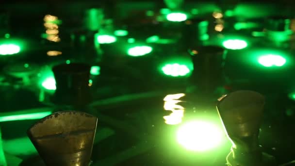 Primer Plano Los Detalles Fuente Agua Iluminación Las Luces Por — Vídeos de Stock