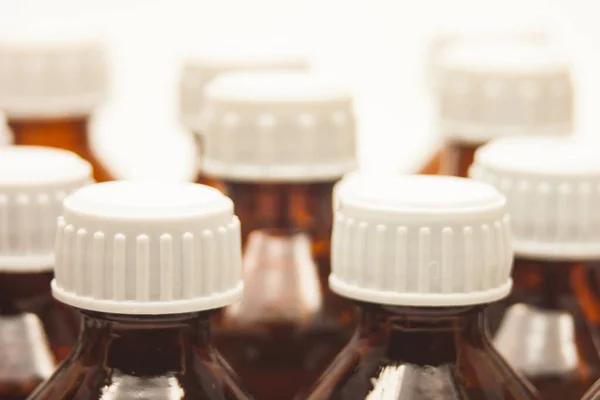 vintage medical bottle, macro, white background