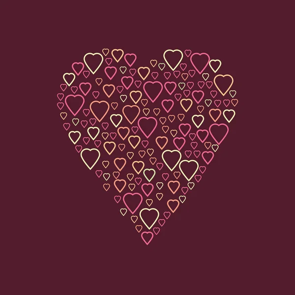 Světlé barevné srdce vektorové pozadí. Vektor srdce skupina v podobě srdce. Svatba, výročí, narozeniny, Valentýn, párty Design pro banner, plakát, karty, pozvánky, leták, leták — Stockový vektor