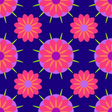 Soyut geometrik çiçek mozaik arka plan. Geometrik sorunsuz gökadasında desen. Vektör çizim. Afiş, poster, kart, davetiye, broşür, el ilanı, şablon için tasarım. Fas motifleri