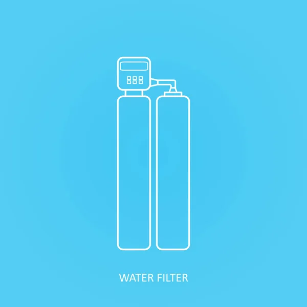 Csapvíz filter ikonra. Ital és otthoni tisztító vízszűrők. Vektor víz szűrő ikon. Vízlágyító Szűrőikon vektor. Duplex-szűrő. — Stock Vector