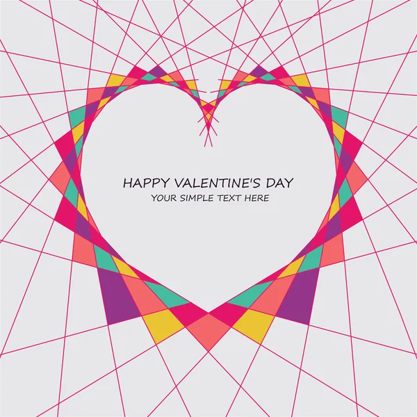 Parlak renkli dize sanat kalp vektör kartı. Düğün, yıldönümü, doğum günü, Sevgililer günü, afiş, poster, kart, davetiye, broşür, el ilanı için parti tasarım.